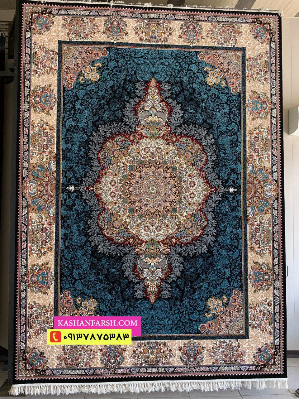 تصویر فرش فرش ماشینی کاشان طرح جدید الیسا 700 شانه — نمای 1