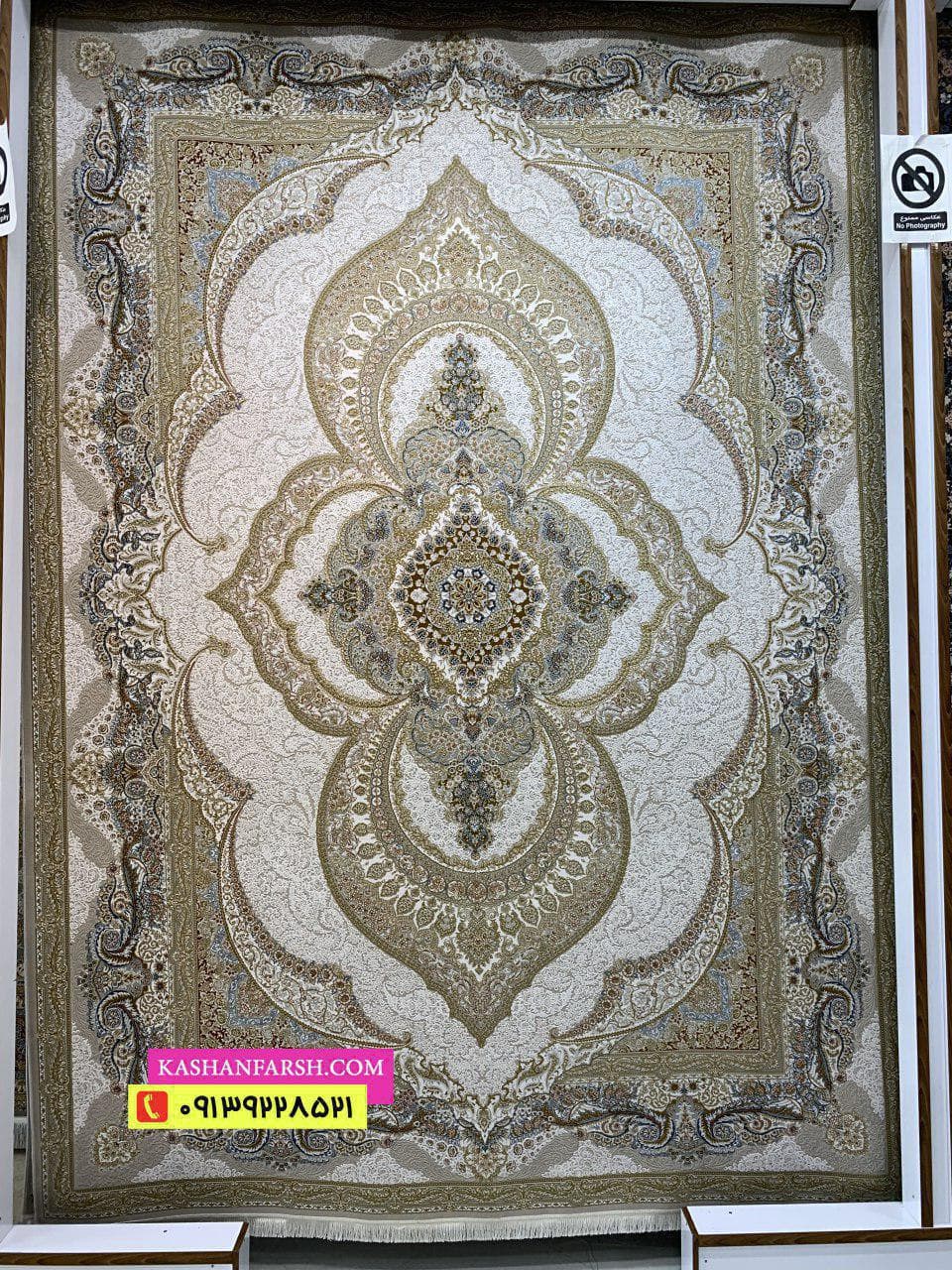 تصویر فرش فرش ماشینی کاشان طرح شاهرخ 1200 شانه برجسته — نمای 1