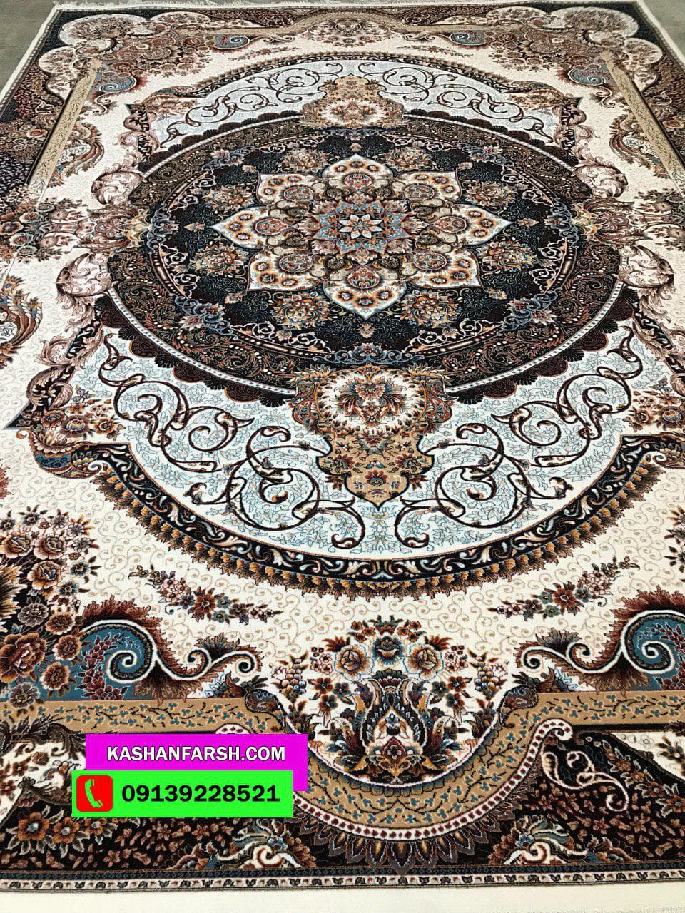 تصویر فرش فرش ماشینی کاشان طرح مانا طرح 700 شانه — نمای 1
