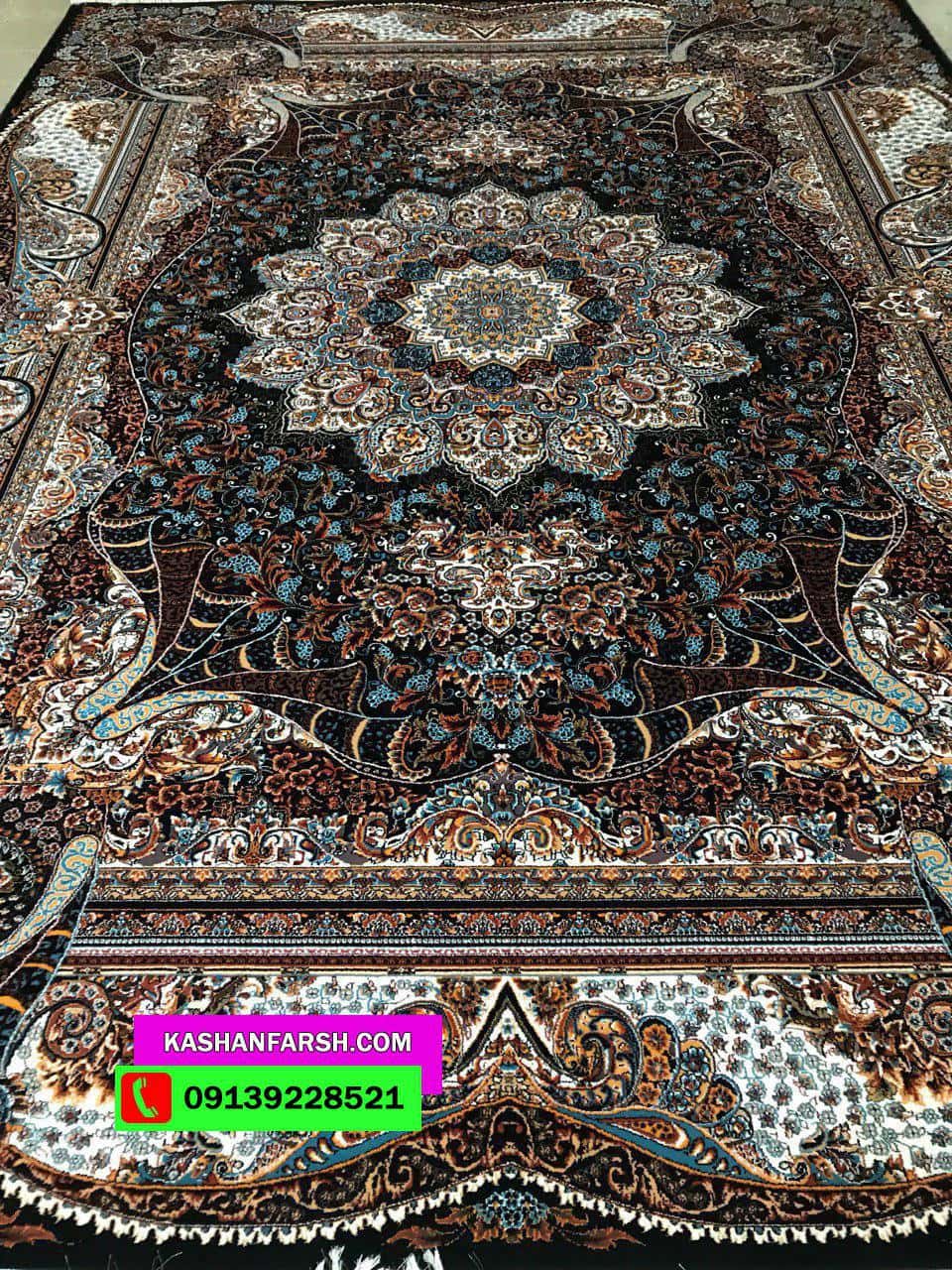فرش ماشینی کاشان طرح فاخر طرح 700 شانه