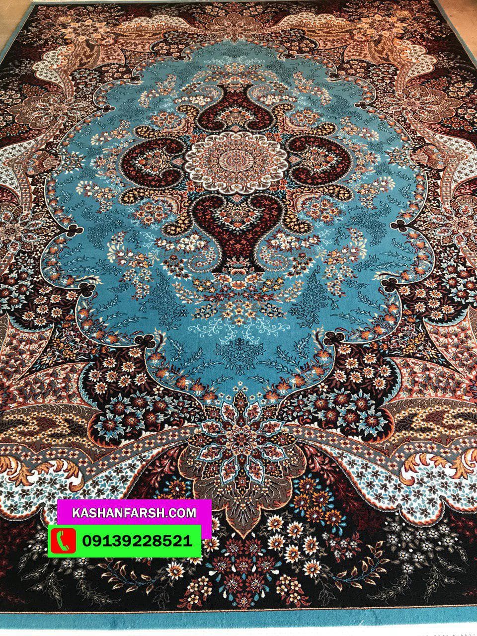 تصویر فرش فرش ماشینی کاشان طرح اهورا طرح 700 شانه — نمای 1
