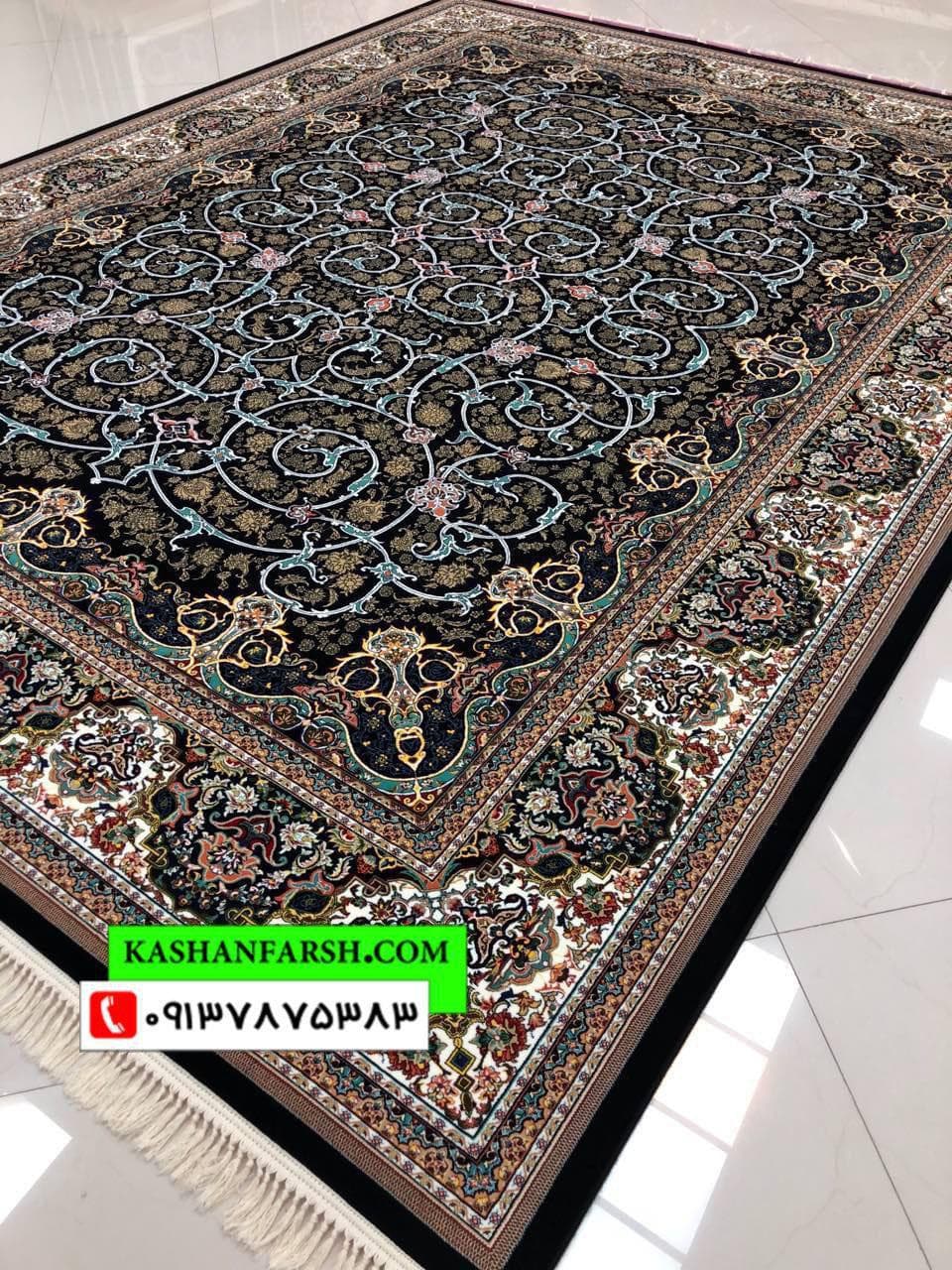 تصویر فرش فرش کاشان طرح افشان اسلیمی 1000 شانه — نمای 1