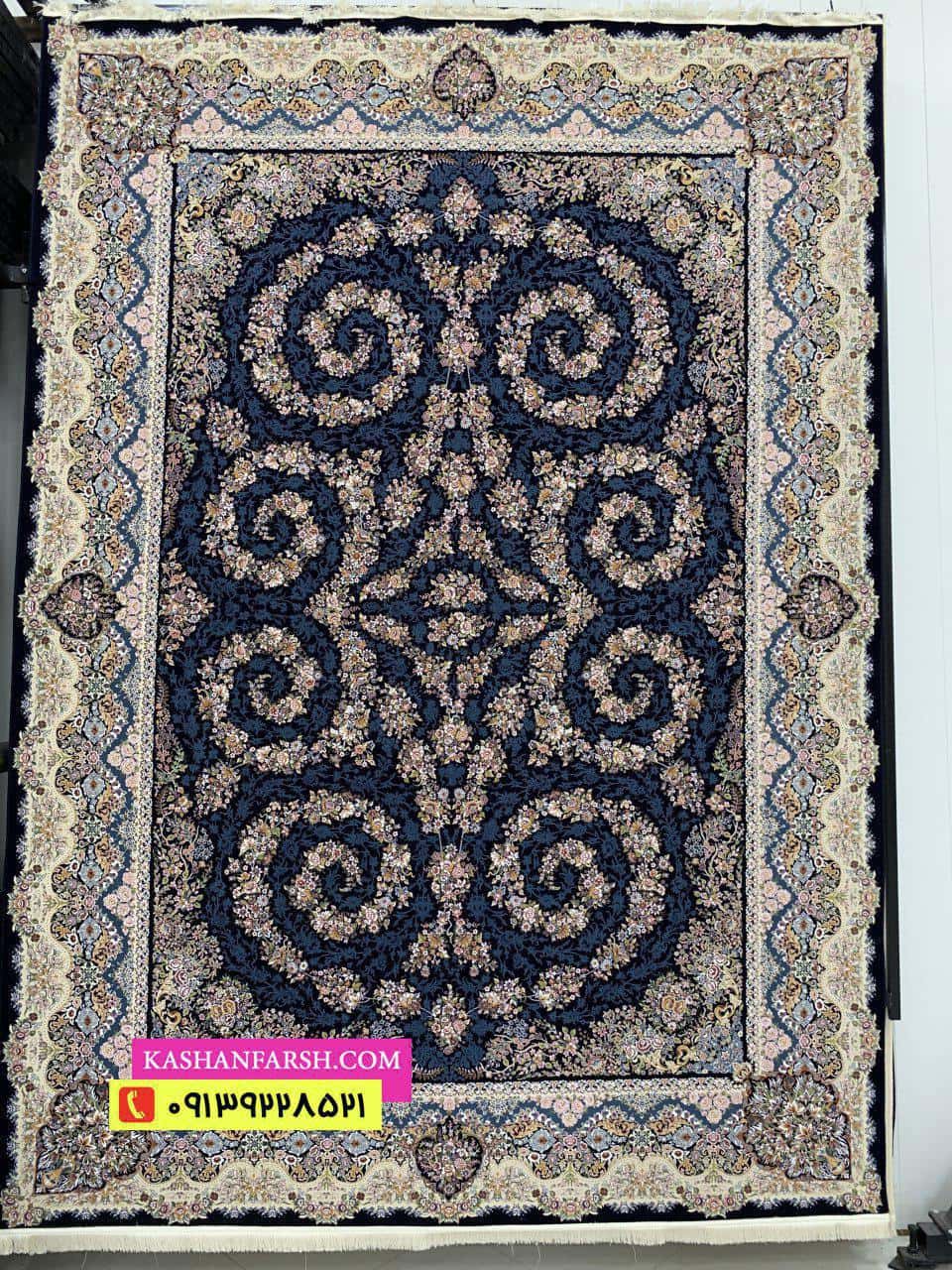 فرش کاشان طرح بهارا 1200 شانه برجسته