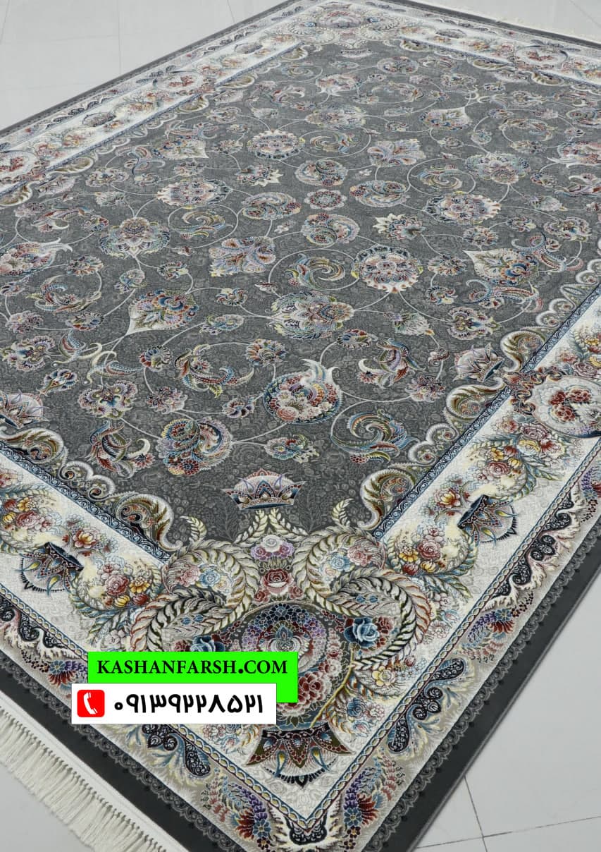 تصویر فرش فرش ماشینی کاشان طرح روژین 700 شانه — نمای 1