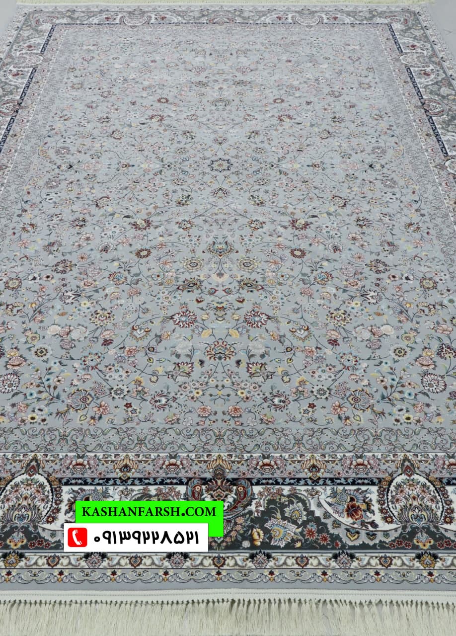 تصویر فرش فرش ماشینی کاشان طرح مهربان گل 1200 شانه — نمای 1