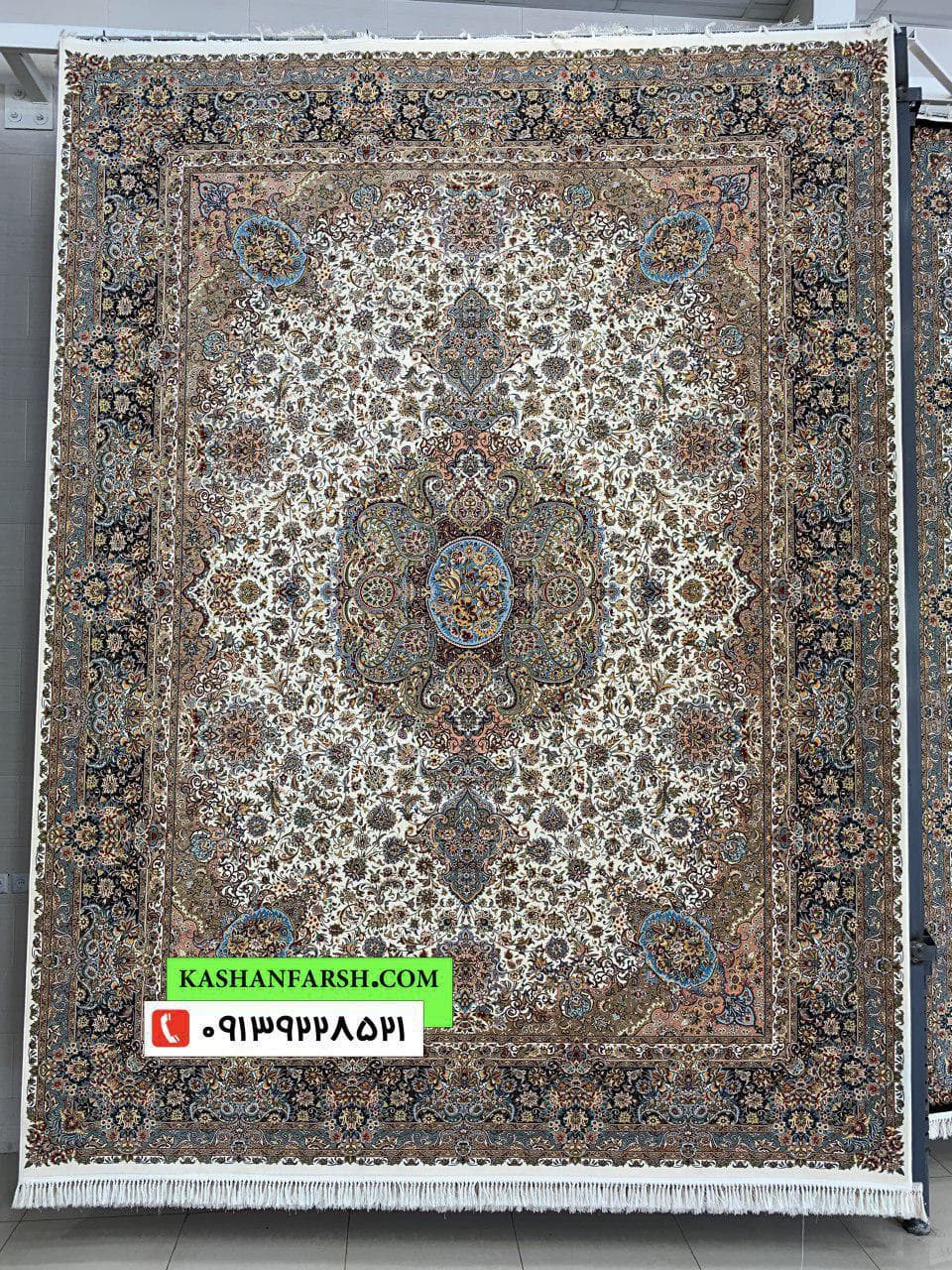 تصویر فرش فرش ماشینی کاشان طرح تبریز 1200 شانه — نمای 1
