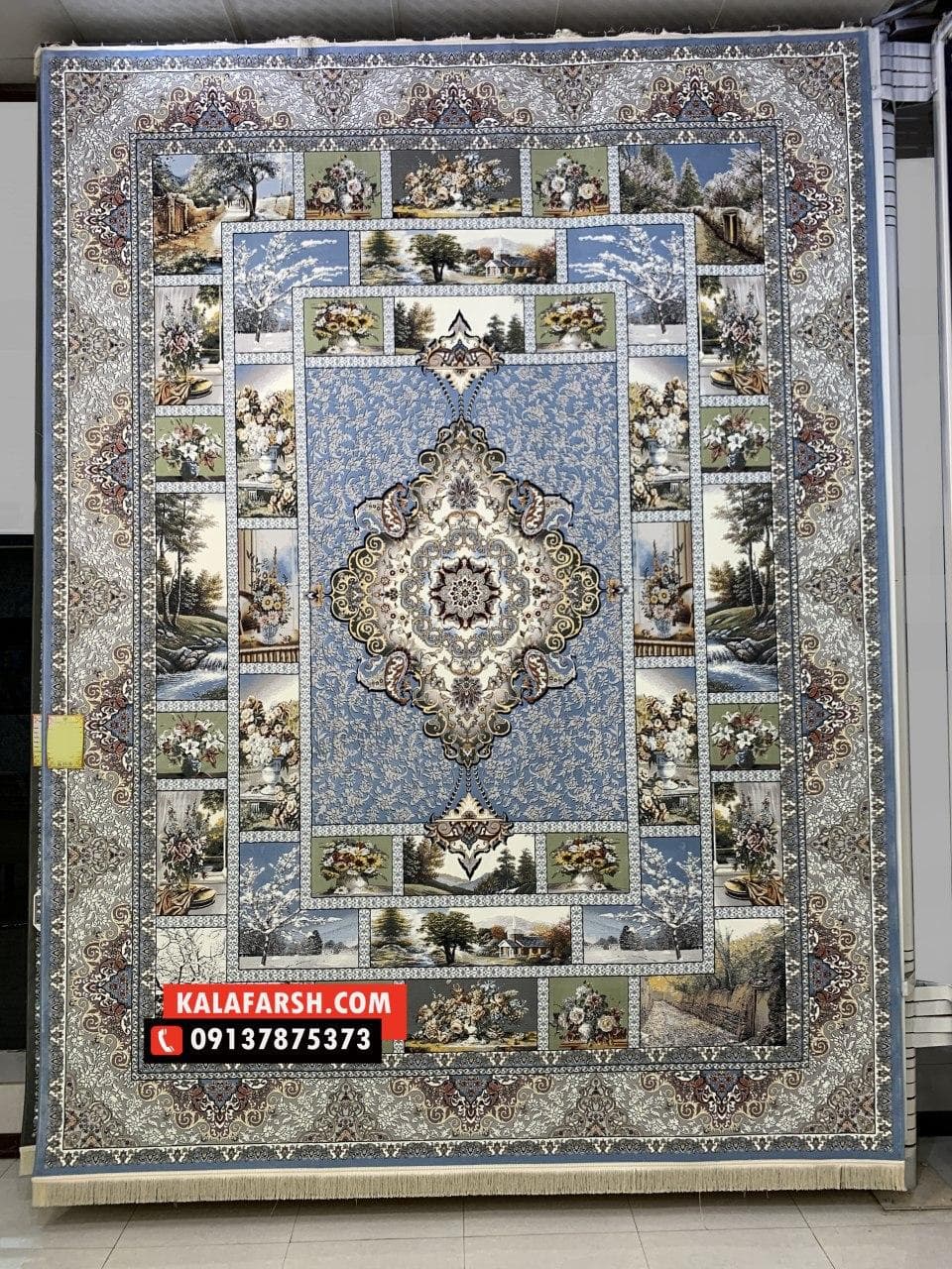 تصویر فرش فرش ماشینی منظره 1200 شانه — نمای 1