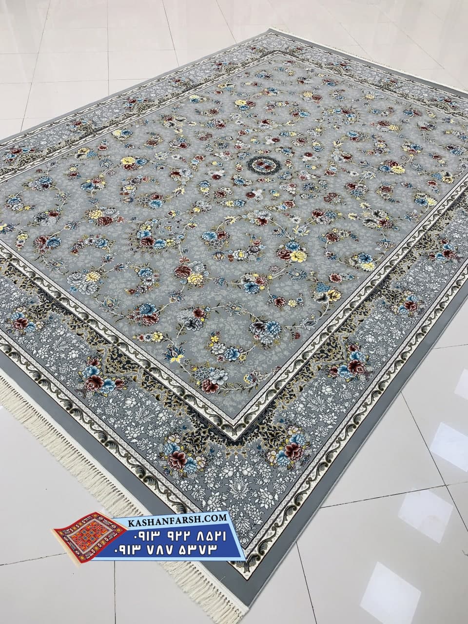 تصویر فرش فرش کاشان طرح زیبای گل آرا 700 شانه — نمای 1