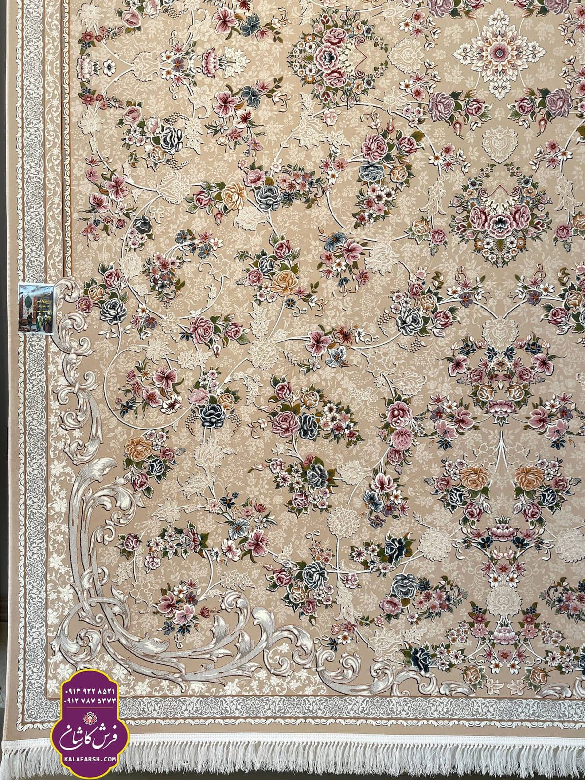 تصویر فرش ماشینی طرح پروا کرم تبریز 1200 شانه — نمای 1