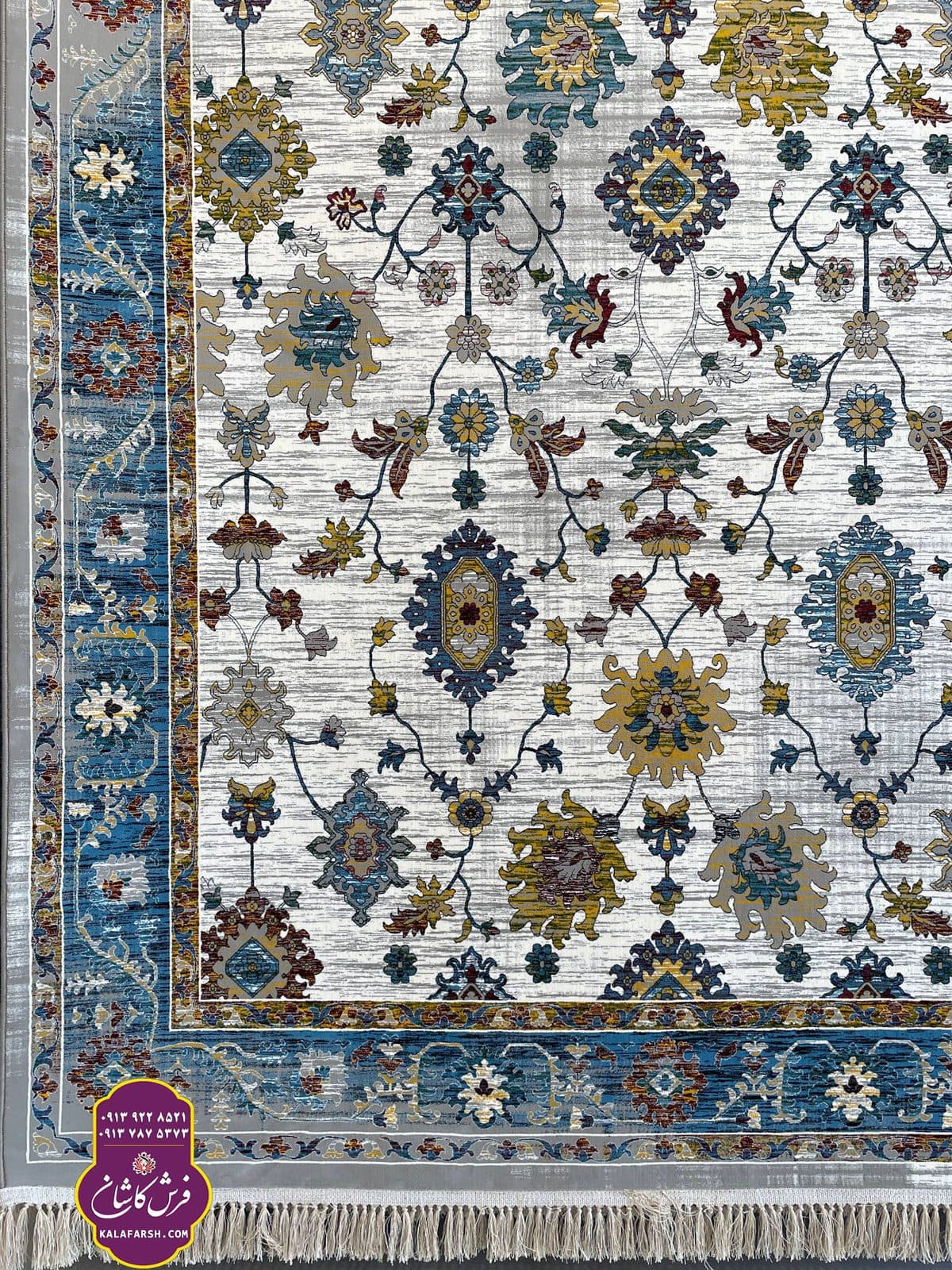 تصویر فرش ماشینی طرح سلطان اباد کرم خلیج 1200 شانه — نمای 1
