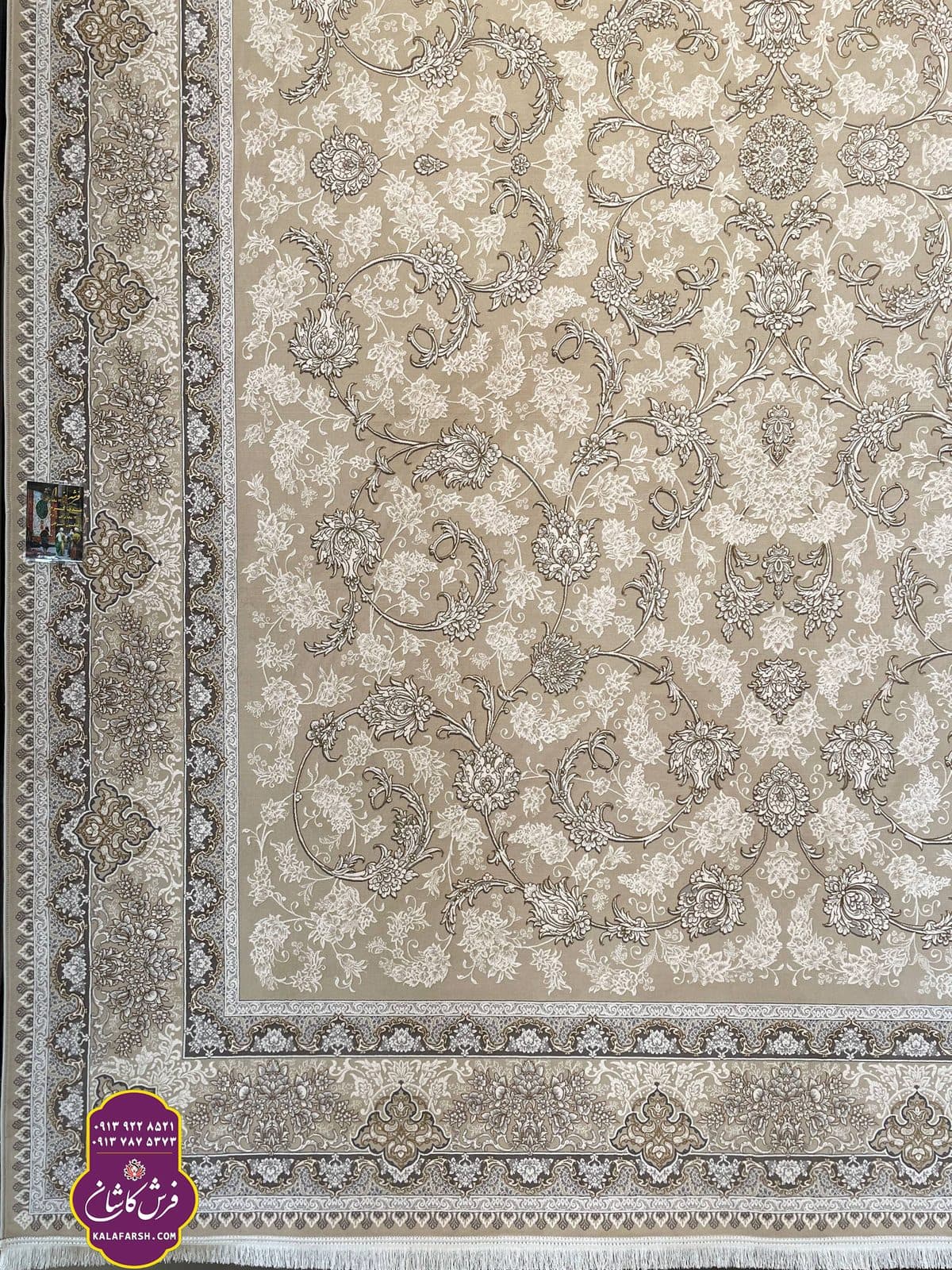 تصویر فرش ماشینی طرح صدف کرم اشراقی 1200 شانه — نمای 1
