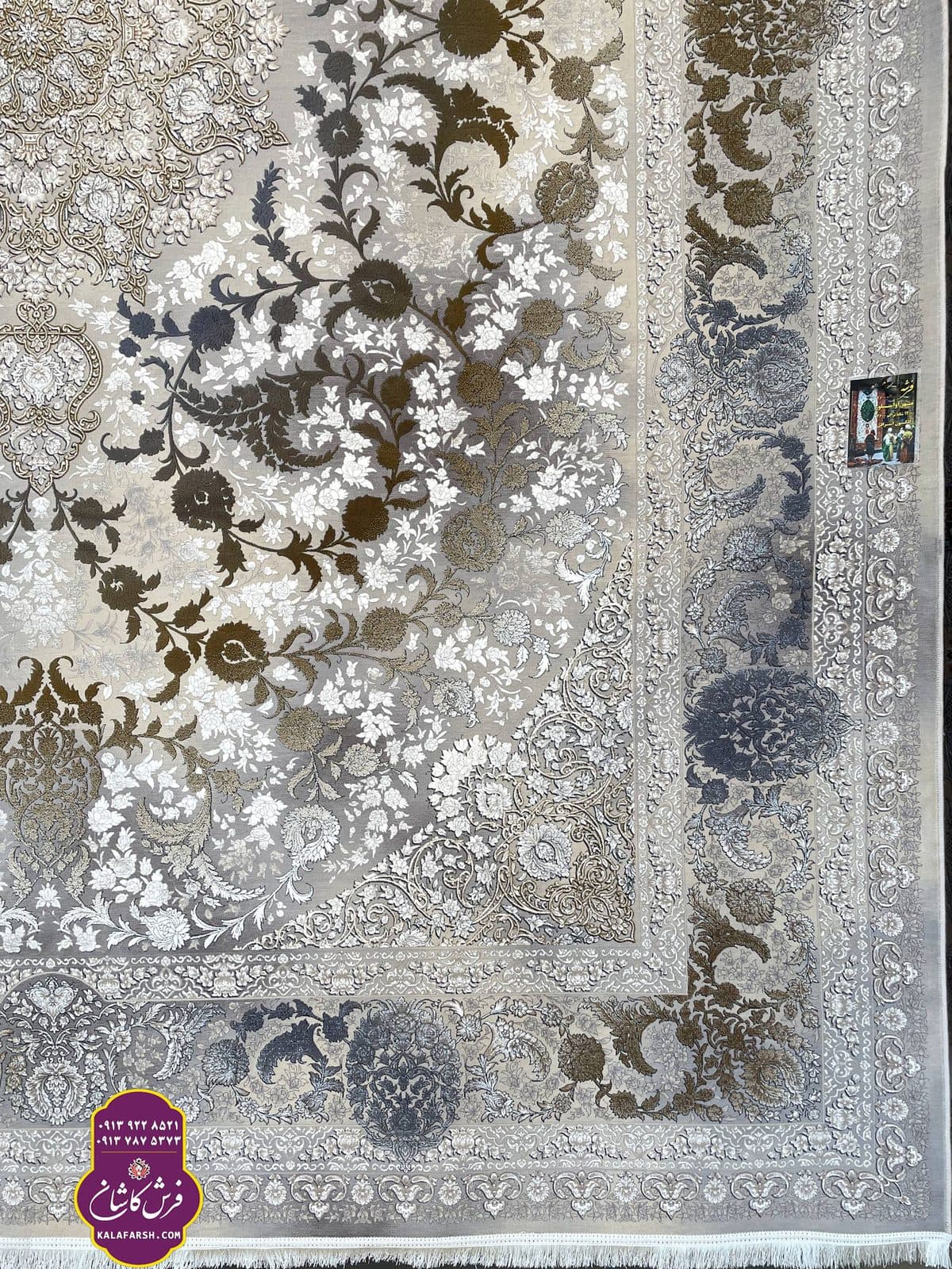 تصویر فرش ماشینی طرح مهراوا سیلور اشراقی 1200 شانه — نمای 1