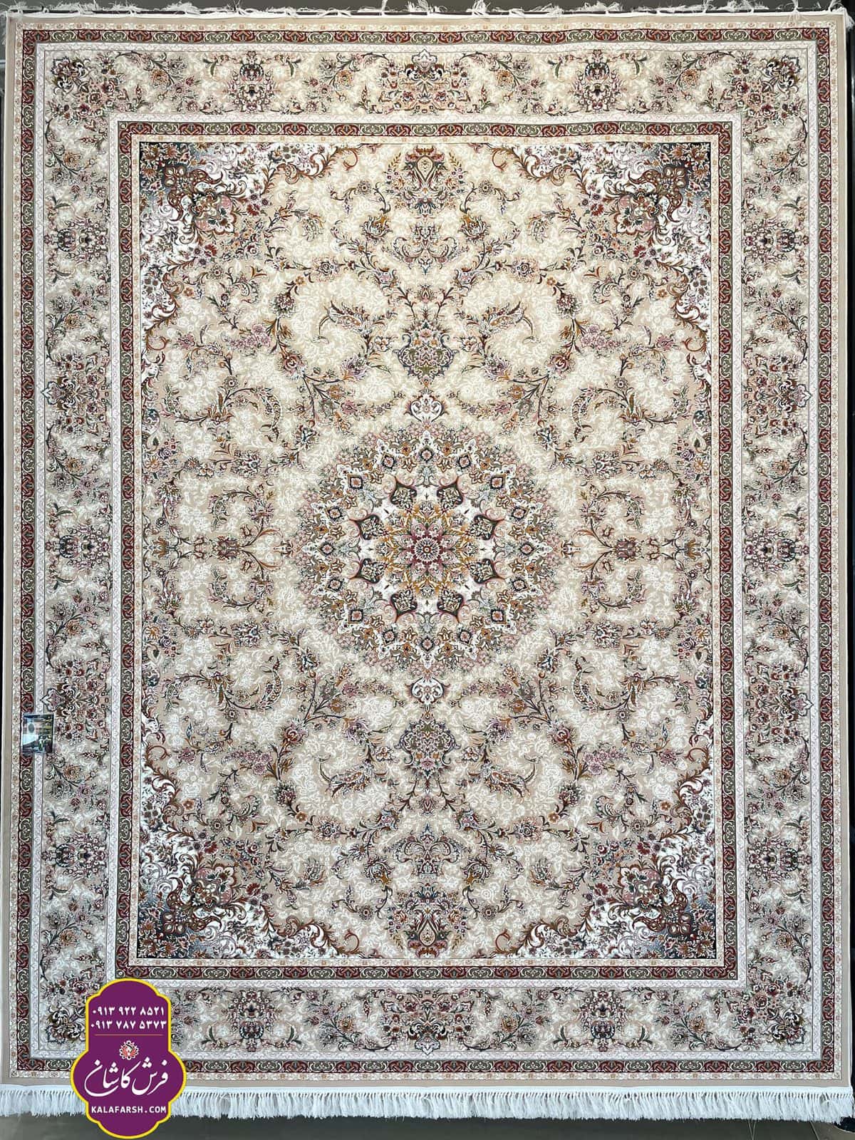 فرش ماشینی طرح یامور کرم تبریز 1200 شانه