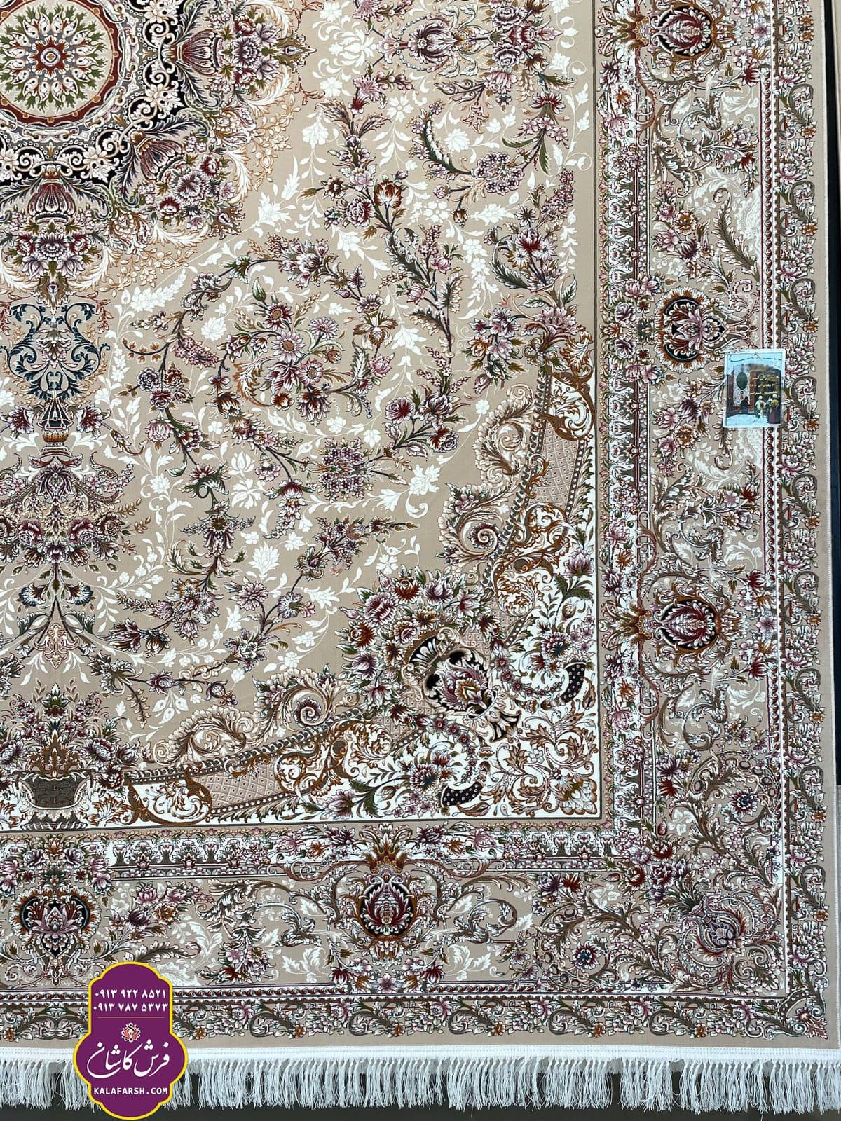 تصویر فرش ماشینی طرح جیران کرم تبریز 1200 شانه — نمای 1