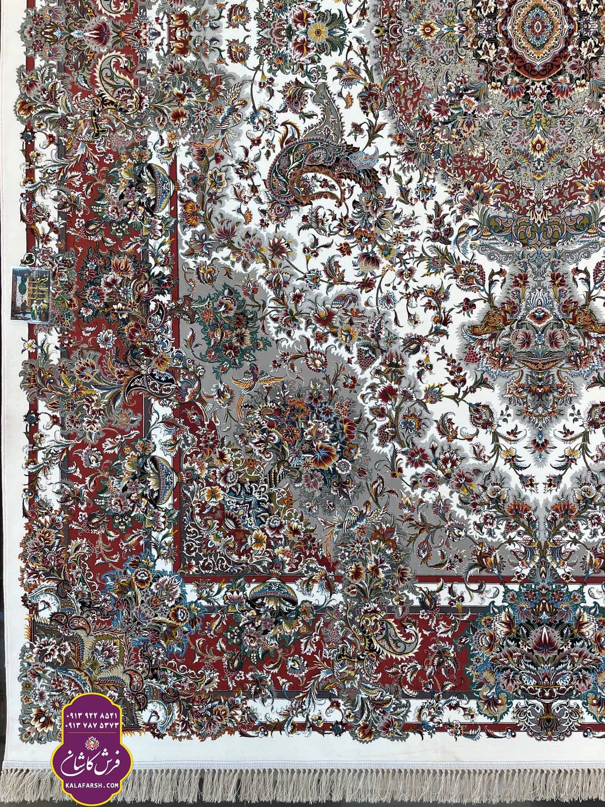 تصویر فرش ماشینی طرح صبا کرم خلیج 1200 شانه — نمای 1