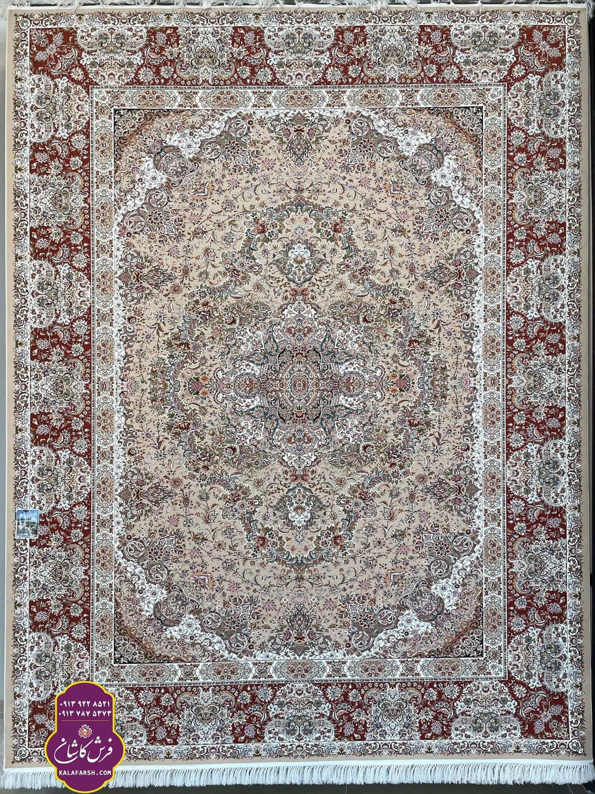 فرش ماشینی طرح سالاری کرم تبریز 1200 شانه