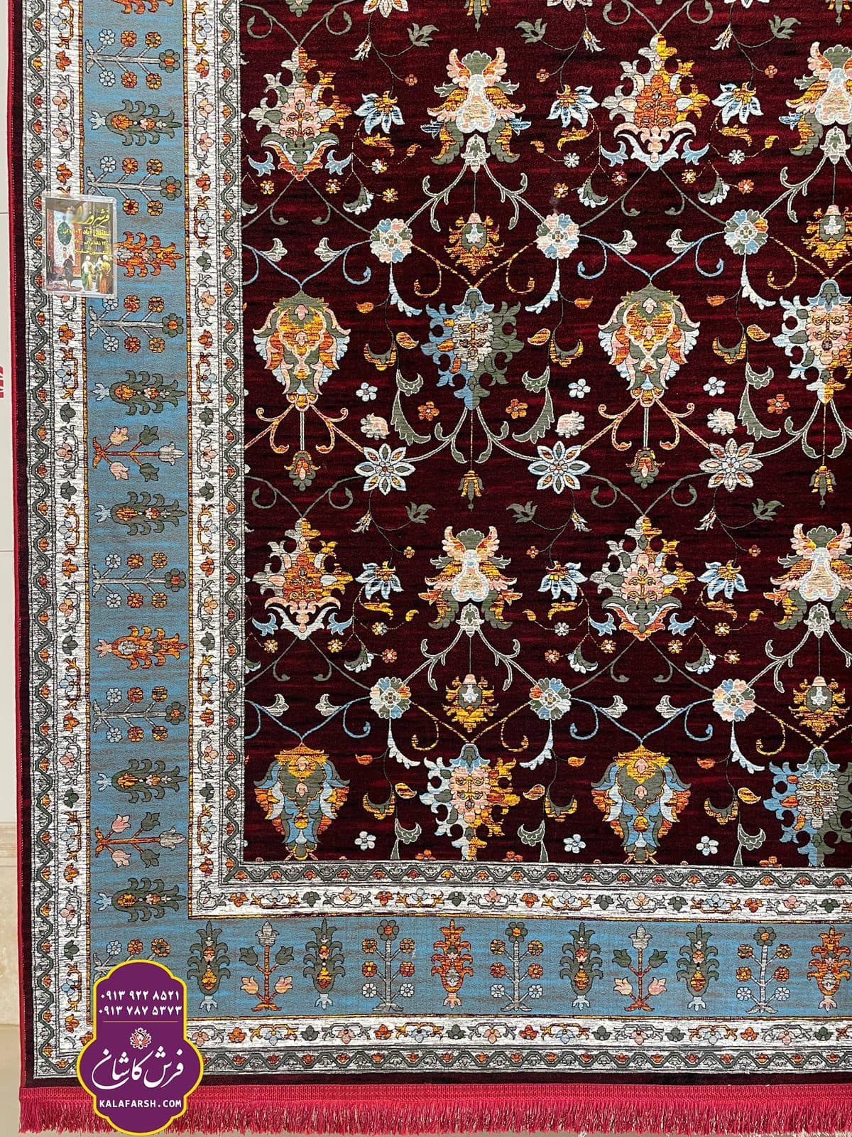 تصویر فرش ماشینی طرح سلطان اباد 102 لاکی خلیج 1200 شانه — نمای 1