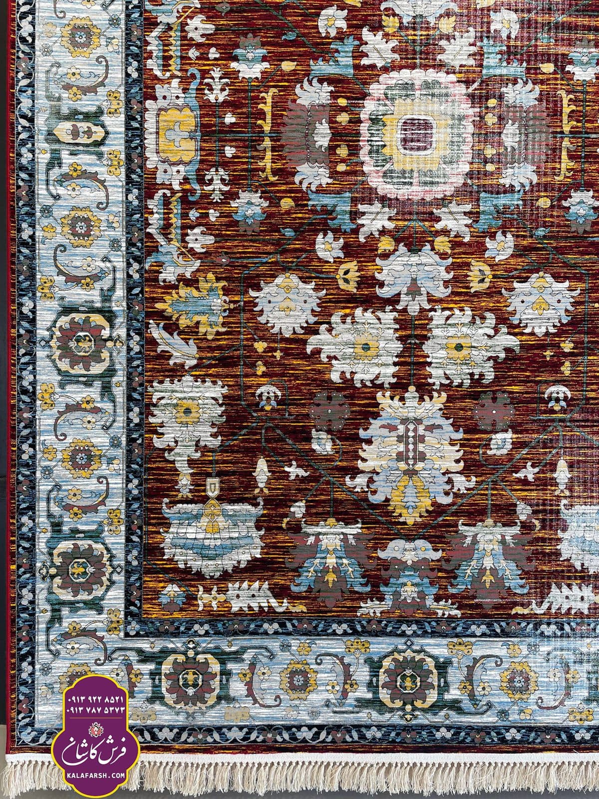 تصویر فرش ماشینی طرح سلطان اباد لاکی خلیج 1200 شانه — نمای 1