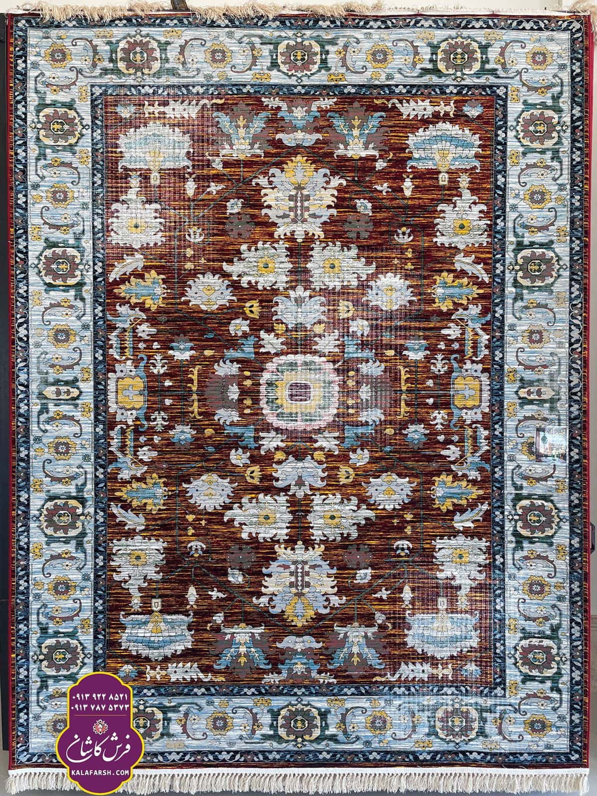 فرش ماشینی طرح سلطان اباد لاکی خلیج 1200 شانه