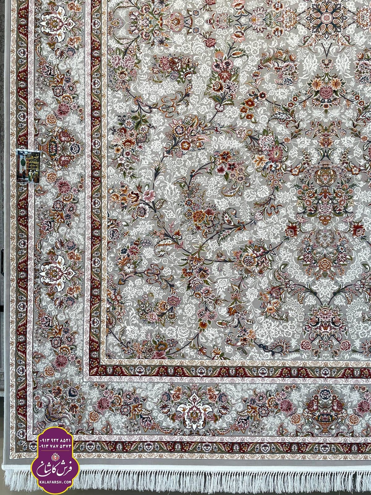 تصویر فرش ماشینی طرح یاشام نقره ای تبریز 1200 شانه — نمای 1