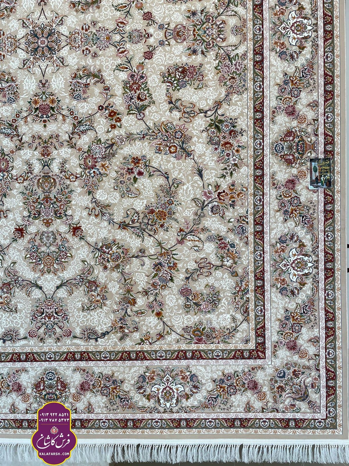 تصویر فرش ماشینی طرح یاشام کرم تبریز 1200 شانه — نمای 1