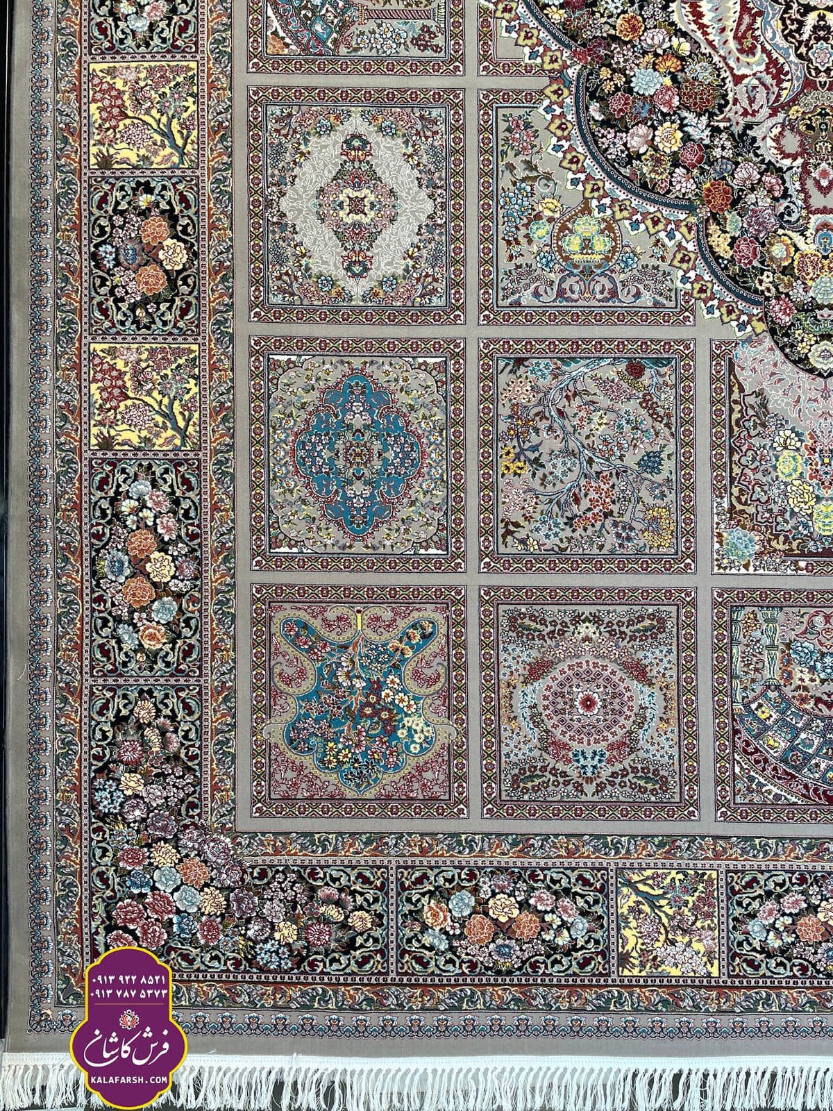 تصویر فرش ماشینی طرح خشتی فیلی 700 شانه — نمای 1