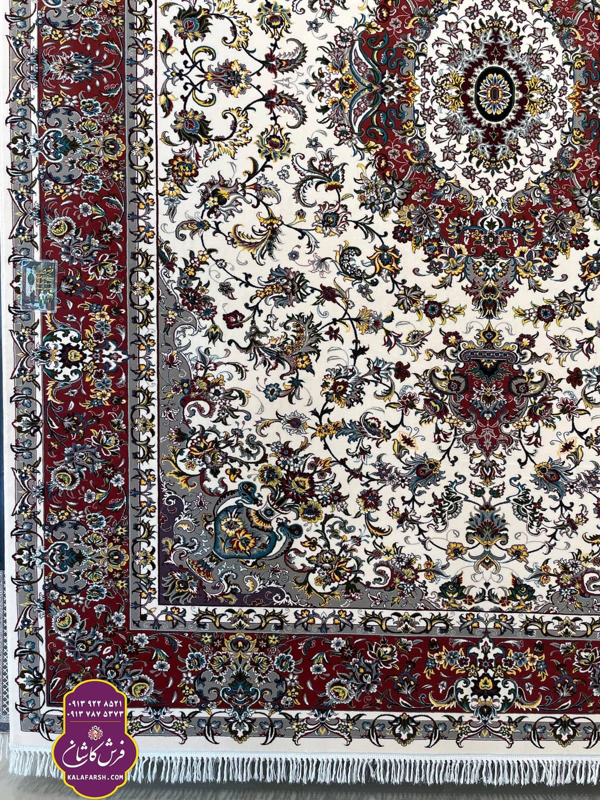 تصویر فرش ماشینی طرح تبریز کرم 700 شانه — نمای 1