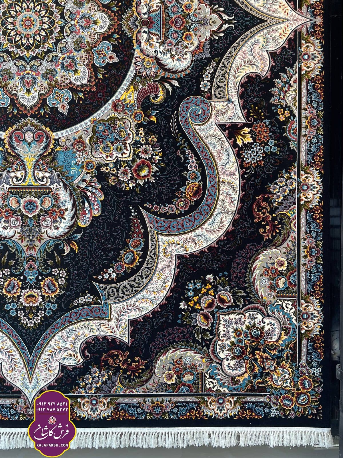 تصویر فرش ماشینی طرح شهیاد سرمه ای 700 شانه — نمای 1