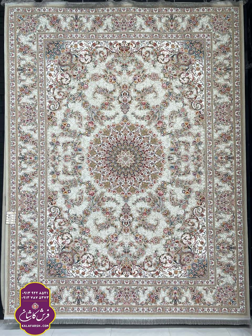فرش ماهان نقره ای 1200 شانه گل برجسته