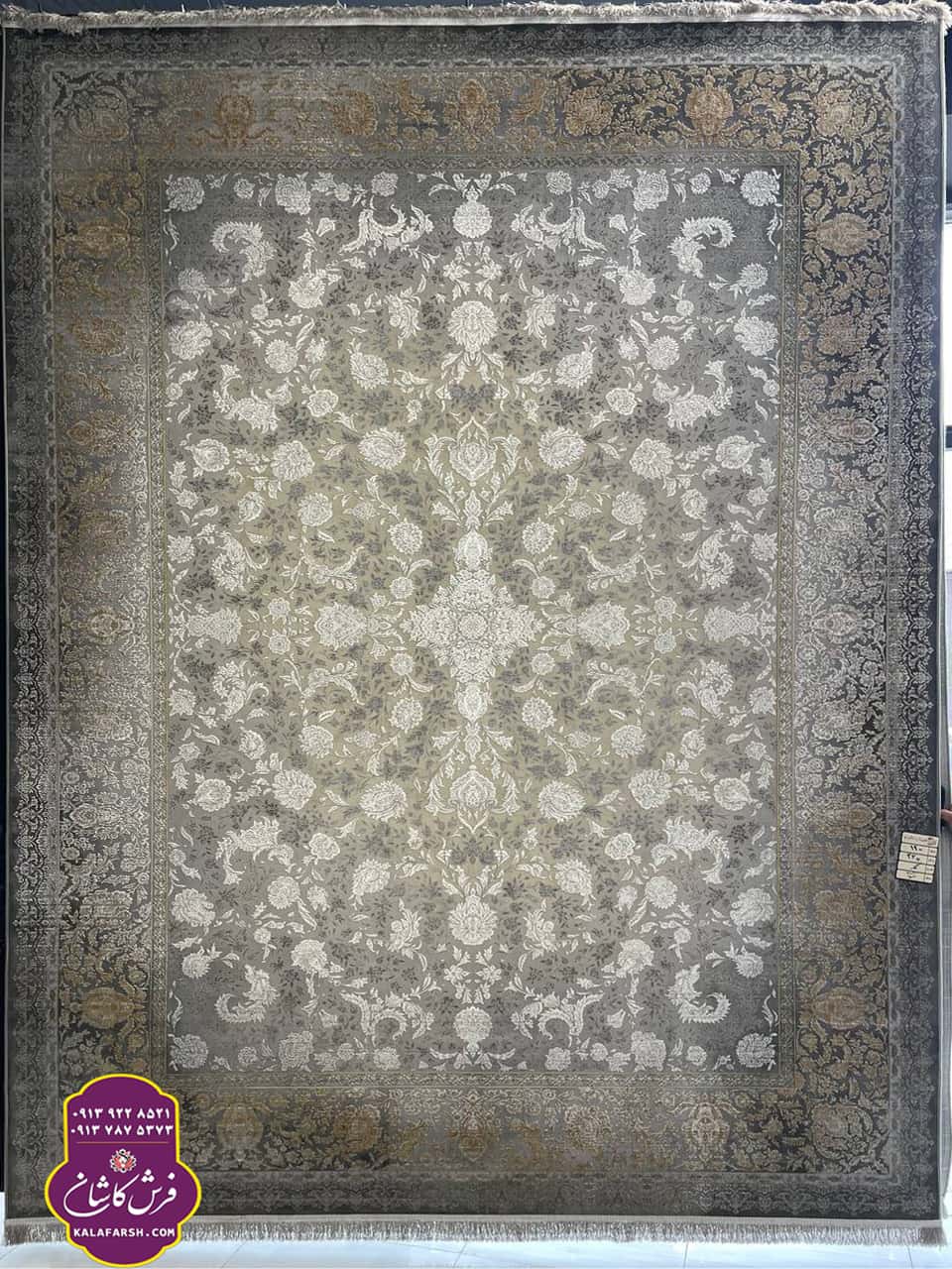فرش نگار نقره ای 1200 شانه گل برجسته